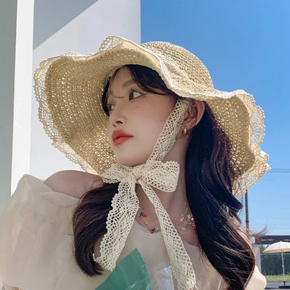 Ženski ljetni slamna šešir sklopivi sunčani šešir široki veliki ručni kape za plažu modna slamna šešir kapeau femme plaža uv zaštitna kapica