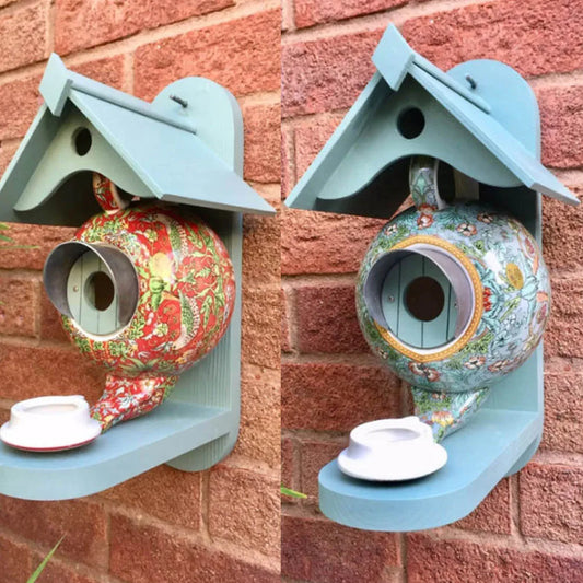 Hummingbird huser fuglemater dekorasjon tekanne fuglehus for utvendig hage håndverk dekorative burhus fugler for utendørs