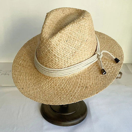 2023 Ny firma Bredt Brim Women's Straw Hat Pretty Twisted Woven Panama Hat Wide Brim Kentucky Derby Beach Summer Sun Hat Harley