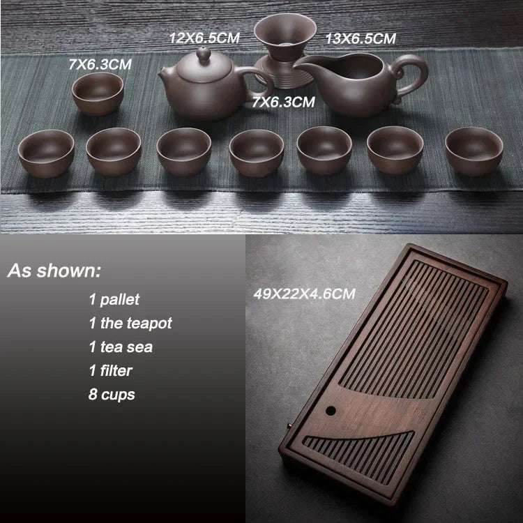 Hot Sale Yixing Ceramic Kung Fu Tea Set Solid Wood Tea Tray Teapot 27-piece Tea Suit Chinese Tea Ceremony