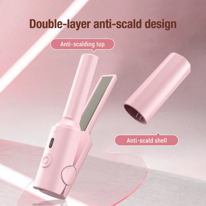 Professional Hair Straightener Curler Comb USB Connect Fast Heating Negative Ion Straighten Comb Styling for Home Travel Women