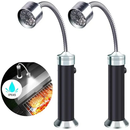 Luci a grill grill barbecue per esterno magnetico Luci a grill a LED flessibili regolabili a 360 gradi Lampade resistenti al calore Lampade lanterna