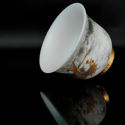 China Ceramic Unusual Glaze Jingdezhen Porcelain Cup Glaze Aesthetic For Kung Fu Puer Oolong Tieguanyin Flower Tea Ceremony