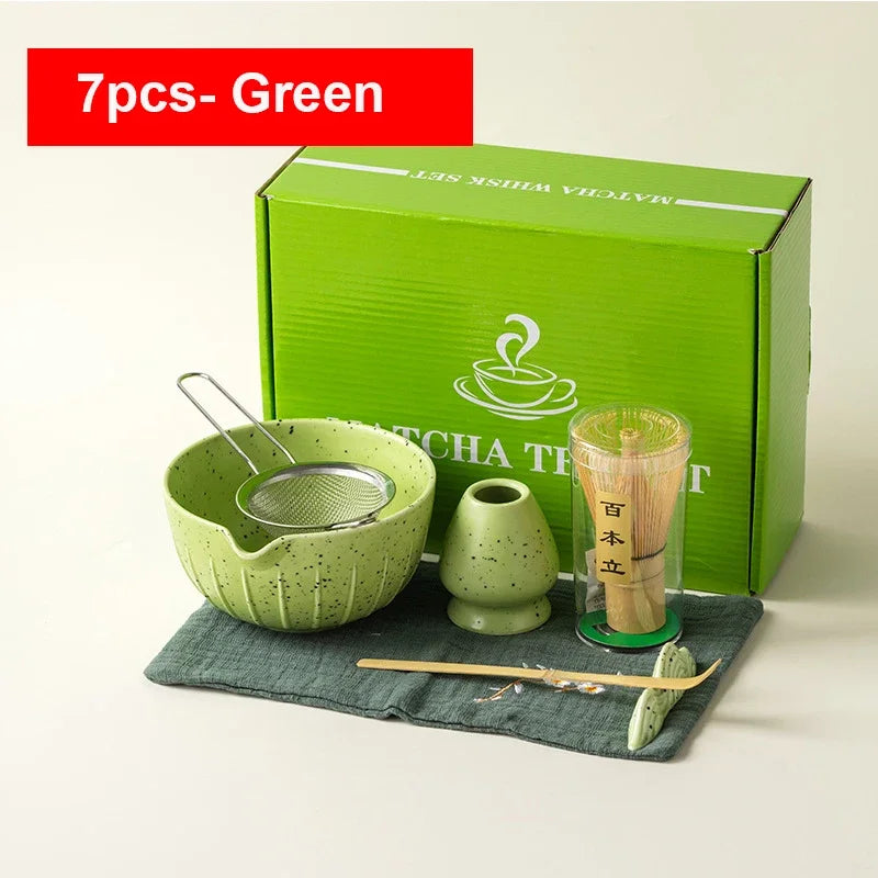 4/6PCS 7pcs Matcha White Tea Whisk Teaware Japanese Ceremony Bamboo Chasen Tea Tool Tea Brush Exquisite Matcha Kit for Teaset
