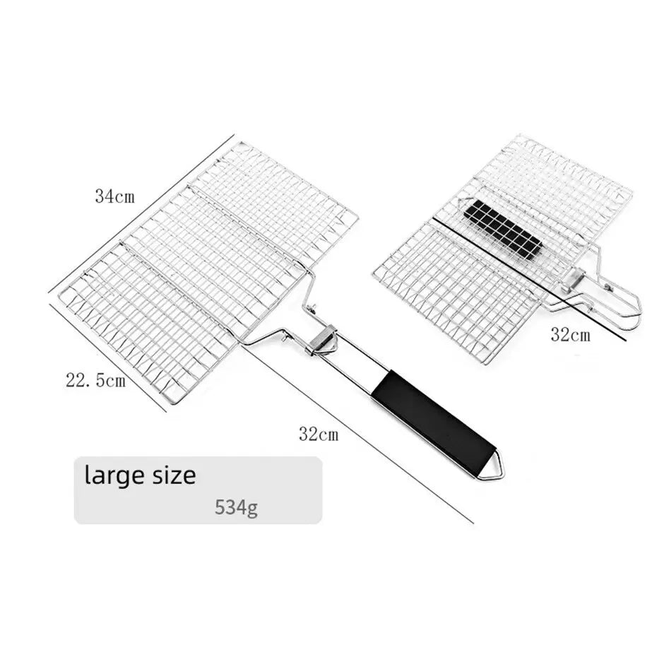 304 Rustfrit stål BBQ Mesh Non Stick Grilling Basket Grill Mesh Mat Meat Vegetabilske bøf Picnic Party Barbecue Tool