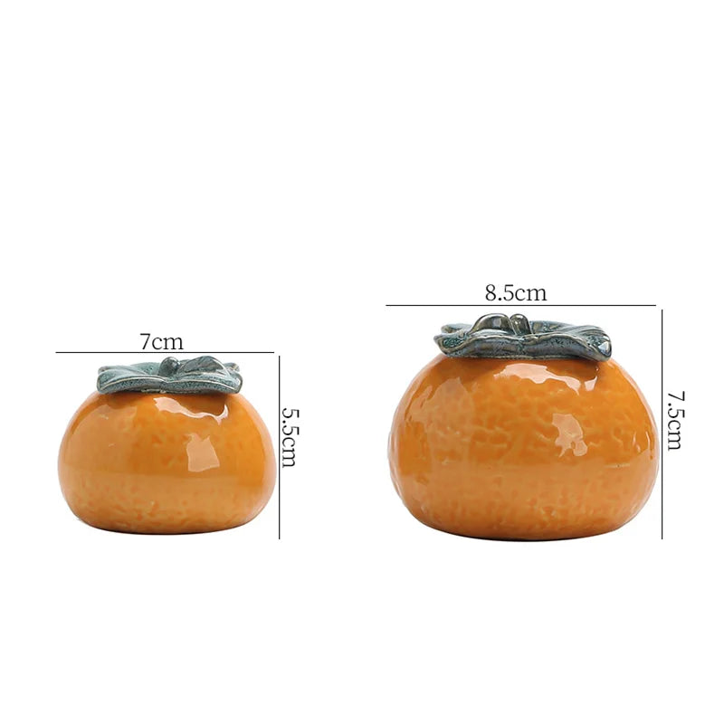 Ceramic Tea Pot Artificial Orange Small Tea Can Seal Storage Tank Kitchen Storage Organizer Sugar Coffee Container Ceramic Jar