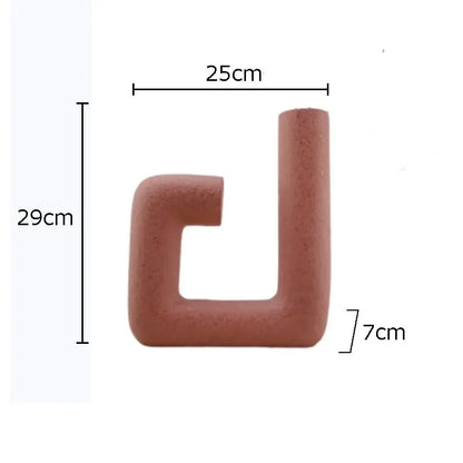 Minimalist Ceramic Vase Pipeline Shape Floral Vases Desk Decoration Frosted Porcelain Flowers Arrangement Modern Home Decor