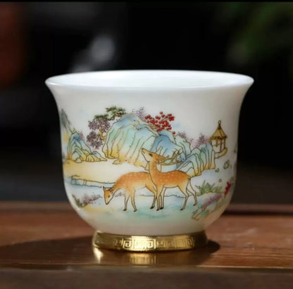 China Ceramic Unusual Glaze Jingdezhen Porcelain Cup Glaze Aesthetic For Kung Fu Puer Oolong Tieguanyin Flower Tea Ceremony