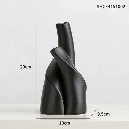 Modern Irregular Handmade Ceramic Frosted Desktop Vase Hydroponics Vase Dried Flower Arrangement Bottle Flower Pot Home Ornament