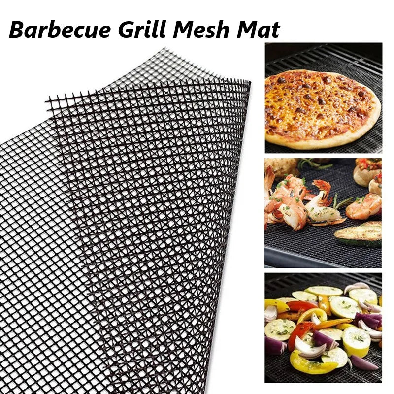 Stick Gricue Mesh Mat Mat Uudelleenkäytettävä lämmönkestävyys BBQ leivontaverkkotyyny keittiön keitto tupakoitsija Liner-lisävarustetyökalu