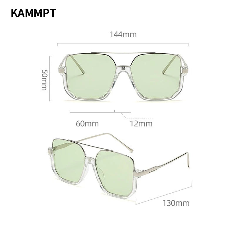 Óculos de sol de grandes dimensões kammpt de moda masculino mulher square square theyewear trendy ins popular design de marca uv400 óculos de sol