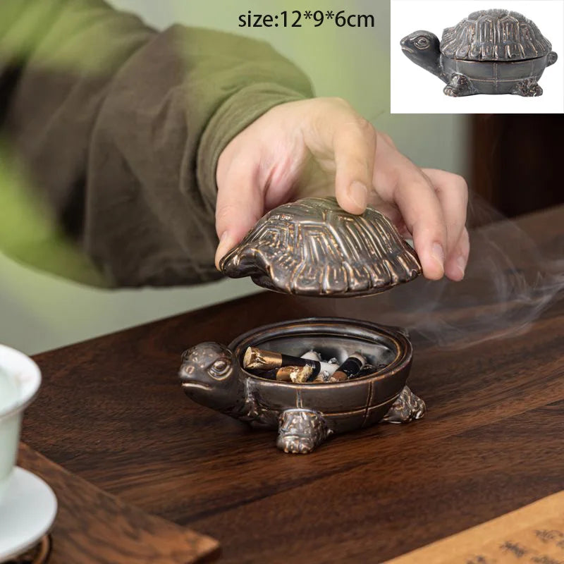 Dog Ashtray Decorative Bulldog Animal Large Capacity Storage Box Ceramic Crafts Ornaments Men Gift Cinzeiro Decorativo Cendier