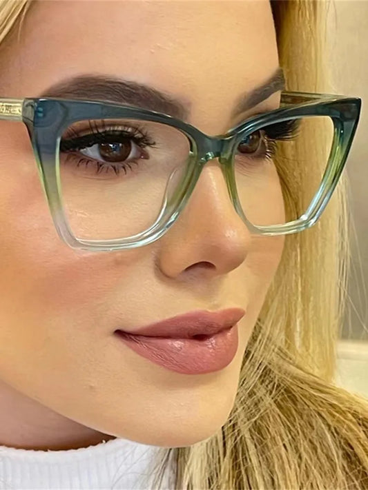 Moda TR90 Retro Cat Eye Anti-Blue Lekkie okulary Ramka Kobiety Nowe ultralekkie okulary ramy