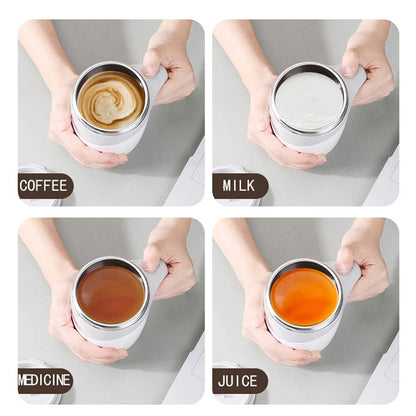 Automatic Stirring Cup Mug Rechargeable Portable Coffee Electric Stirring Stainless Steel Rotating Magnetic Home Drinking Tools