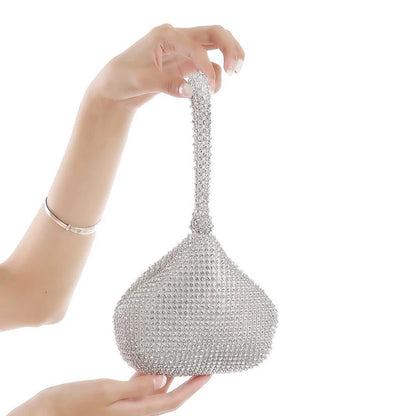 Csillogó ezüst gyémánt nők mini estélyi tengelykapcsoló karkácsok táska női buli esküvői táska női kristály fényes kézitáska és pénztárca