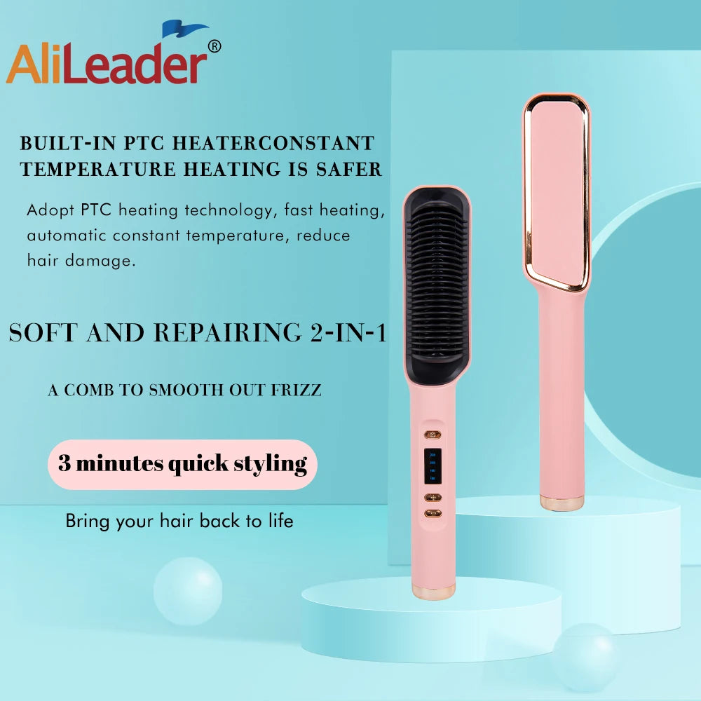 Pro Hot Comb Comb Rightener Hair Brush Hot Comb 3in1 Elect