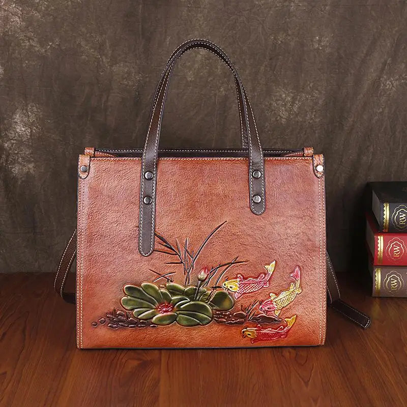 MOTAORA Vintage Bag Luxury Genuine Leather Handbag For Women