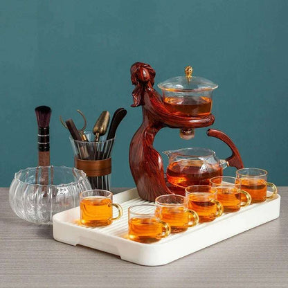 Heat-resistant Glass Teapot Holder Base Tea infusers Tea Ware Automatic Tea Set  Making  Kungfu Teapot