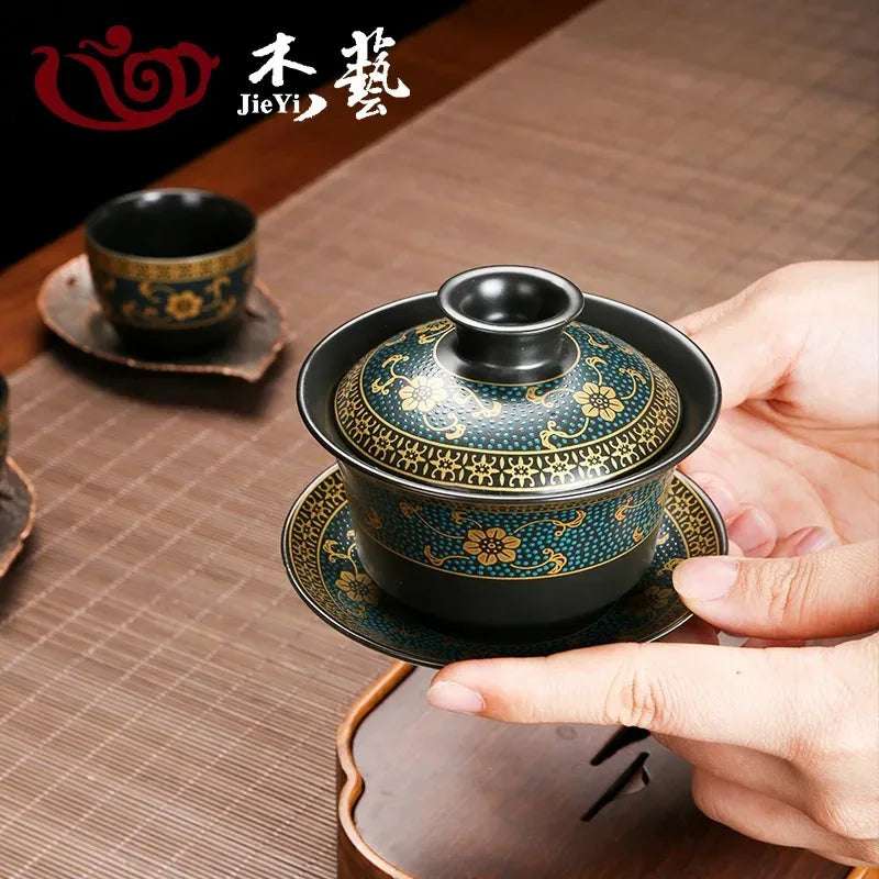 Upscale Tea Sets Ceramic Kung Fu Teaset Teacup Porcelain Service Gaiwan Tea Cups Mug of Tea Ceremony Teapot