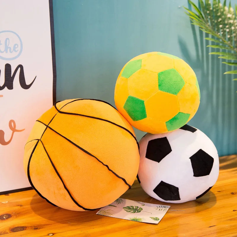 Home Bedroom Children Creative Football Throw Pillow Cushion Large Ball Plush Toy Football Mascot Memorial Gift for Children