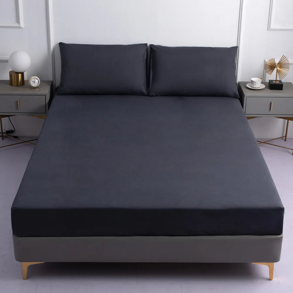 100% vodotesné namontované listy alebo vankúšový matrac chránič postele Kryt Elastic Band Solid Single Single Bedspread Queen Veľkosť