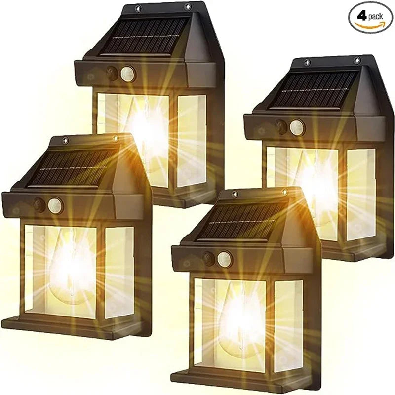 Udendørs Solar Væglampe Vandtæt Tungsten Filament Lampe Induktionslampe Husholdningslys Havevæglampe