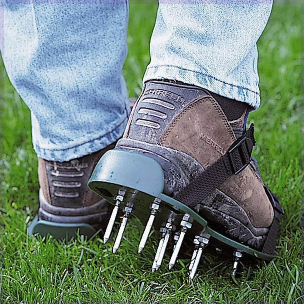 Jardin pelouse chaussures chaussures jardin y jardin cultivateur scarification outil à ongles outil de pelouse aérator pointes chaussures outils de jardin