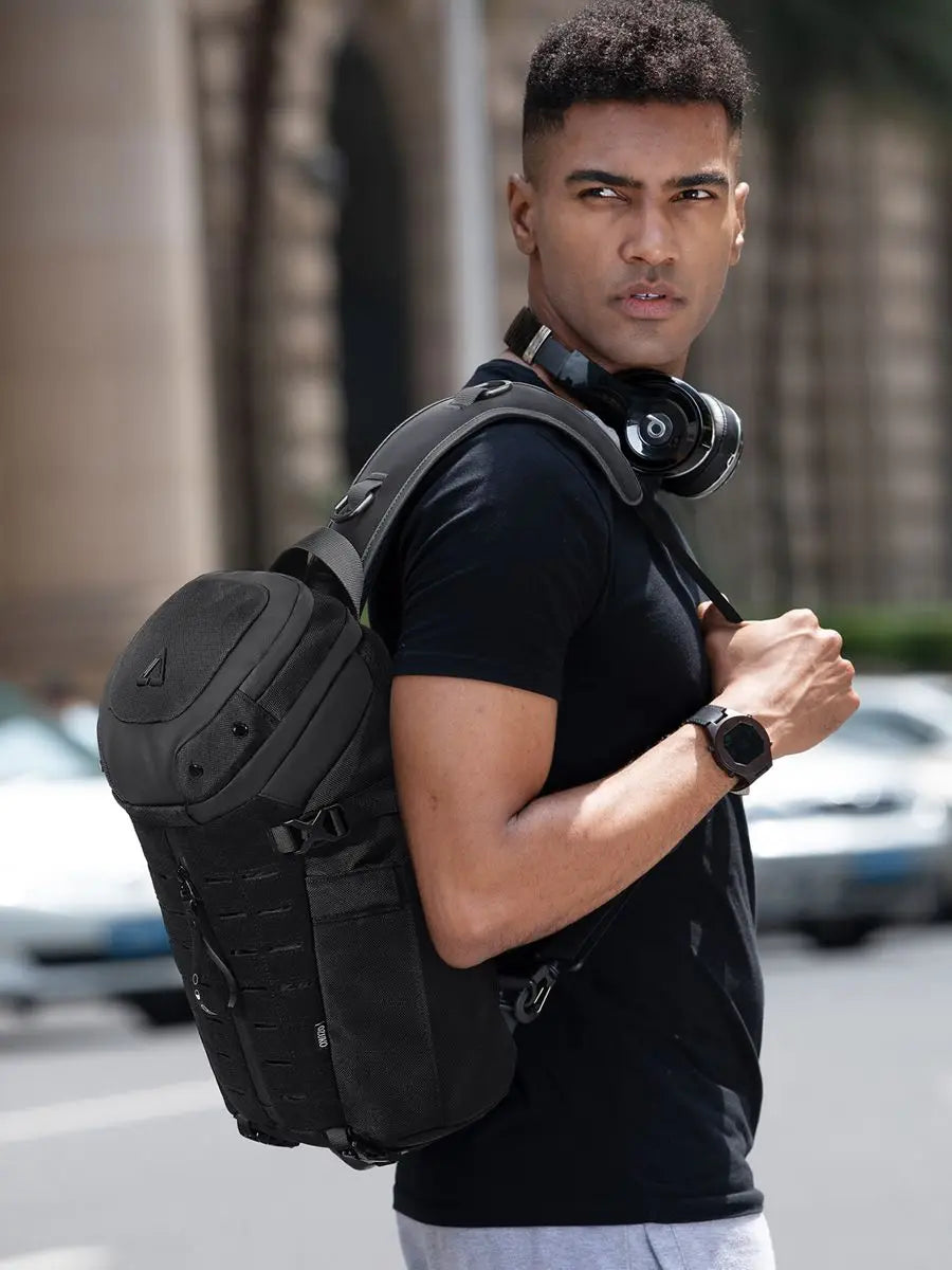 Ozuko Bolsa de cofre para hombres impermeables USB Man Crossbody Bag Antir-theft Travel Messenger Moda Moda Diseñador Bolsa de cofre