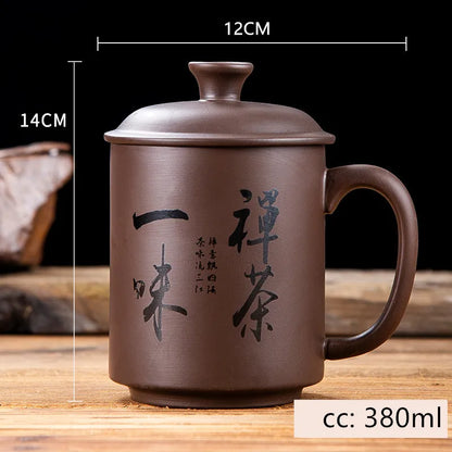 Creative Purple Clay Teacup Exquisite Handmade with Lid Tea Cup Tea Maker Master Cups Chinese Teaware Drink Accessories