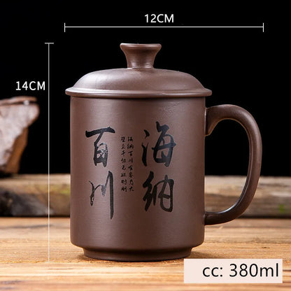 Creative Purple Clay Teacup Exquisite Handmade with Lid Tea Cup Tea Maker Master Cups Chinese Teaware Drink Accessories