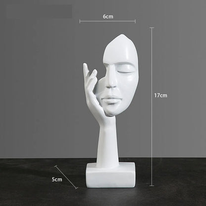 Resin Abstract Mask Statues European Miniature Figurines for Interior Home Office Study Desktop Figure Ornament Decor Gift