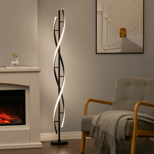 Black 60W Modern LED Floor Lamp for Living Room