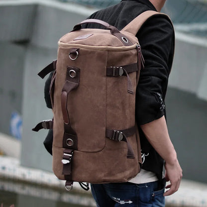 2024 móda velký muž cestovní taška horolezectví batoh samce zavazadel plátno kbelík rameno armádní tašky pro chlapce batohy
