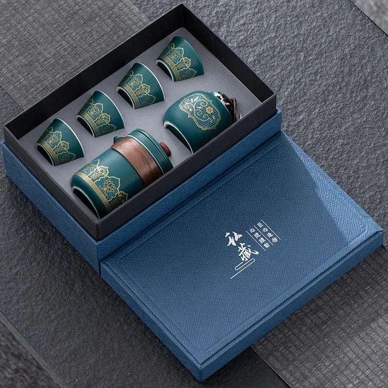Retro Style Tea Set Gift Box Set Fast Ceramic Business Gifts Company Staff with Hand Gifts