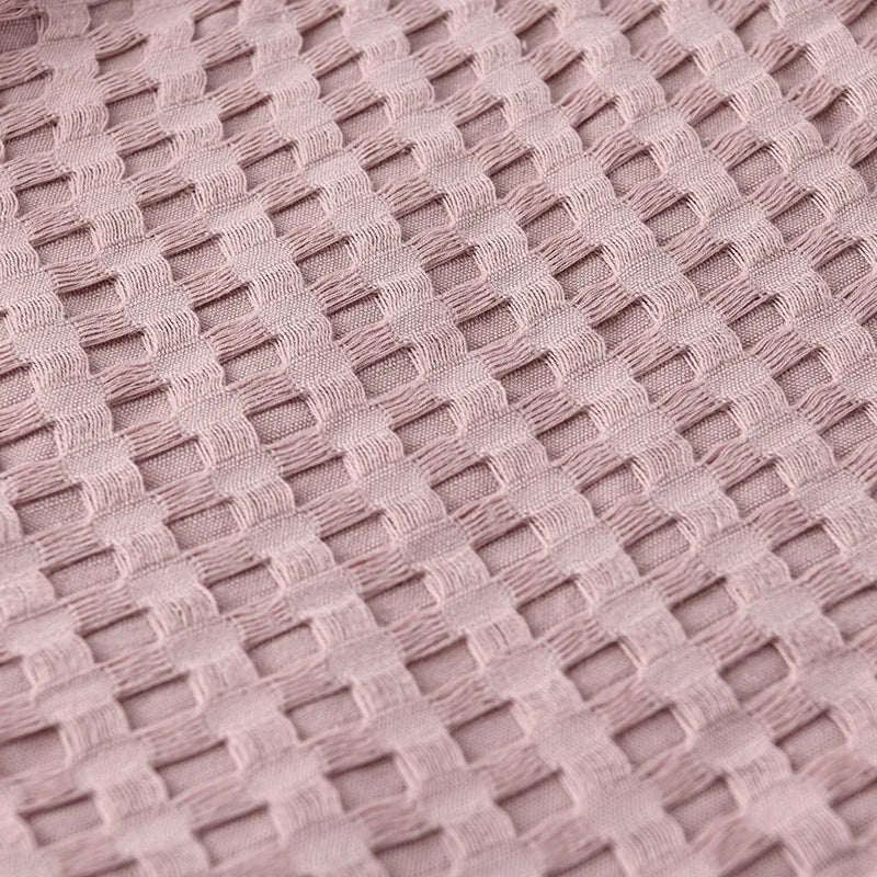 Ljetni vafle kabed pamučni krevet pokrivač bacanje tankih prekrivača pleteni prekrivač hotela hotela zelena ružičasta bacanja deke