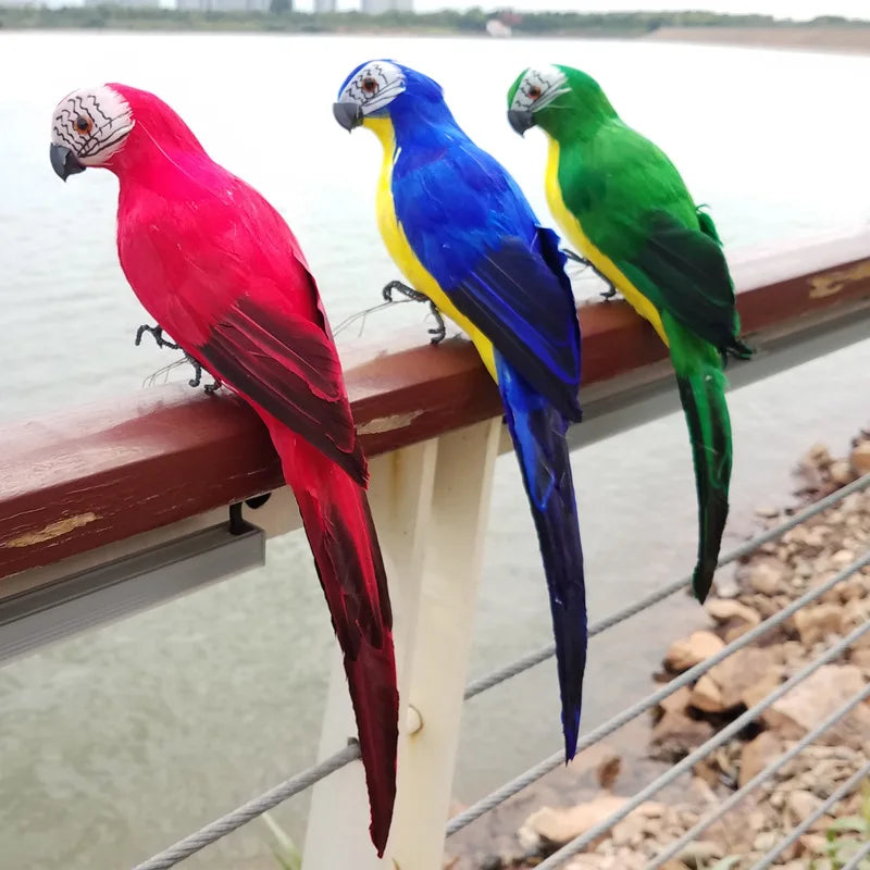 25 cm håndlavet skum fjer kunstig papegøje imitation fugl model figur Foam fugle papegøje hjem have dekoration ornament