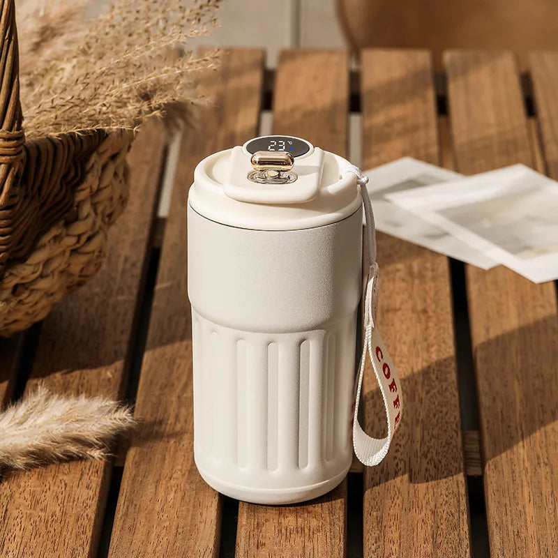 450ml Thermos Bottle Smart Display Temperature 316 Stainless Steel Vacuum Cup Office Coffee Cup Business Portable Thermal Mug