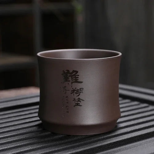 Chinese Yixing Purple Clay Teacup Portable Meditation Cup Handmade Boutique Tea Bowl Master Cup Customized Tea Set 120ml