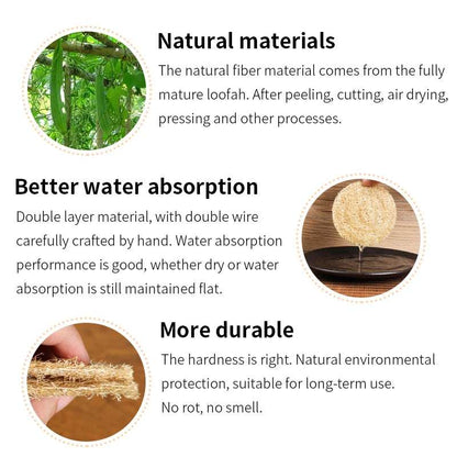 Cup Mat Natural Loofah Fibre Coaster Teapot Pad Absorb Water Teaware Home Creative Kung Fu TeaSet Tea Ceremony Accessories 3 PCS