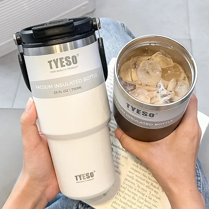 Tyeso Stainless Steel Coffee Cup Cold And Hot Double-layer Insulated Cup Tumbler Thermo Water Bottle Car Travel Mug Vacuum Flask