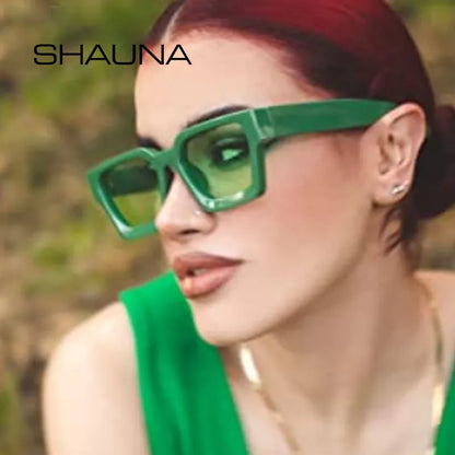 Shauna ins populære kvinder firkantede solbriller retro mænd tonede nuancer UV400