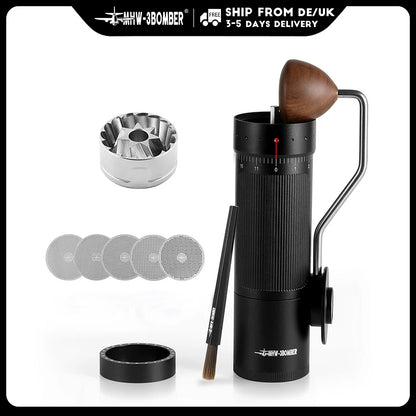 MHW-3BOMBER Manual Coffee Grinder Numerical External Setting Stainless Steel Conical Burr Fit Drip Coffee Espresso Barista Gifts