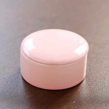 simple round ceramic jewelry storage box jewelry jar makeup box