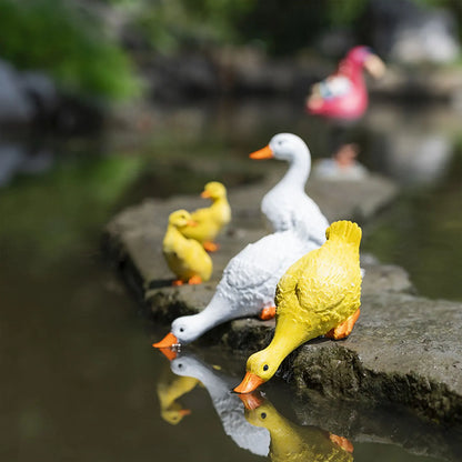 State de jardin de résine de canard mignon arrière Duckyard Pond Ducks Decoration Bird Sculpture intérieure Outdoor Yard Decor Pond Lawn Ornement
