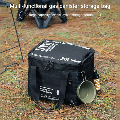 20 L Organizadores de acampar al aire libre con bolsa de picnic de gran capacidad Caja de vajilla de tanques de gas para viajes en carretera de picnic de playa