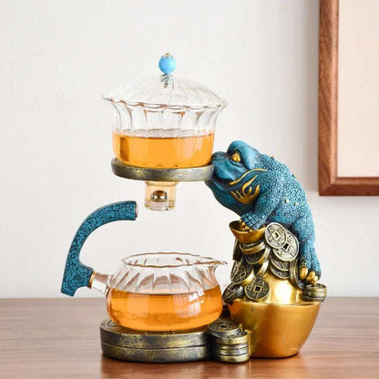New Arrival Creative Fish Magnetic Teapot Glass Lazy Automatic Tea Making Household Pu'er Oolong Tea Set Infuser Drinking