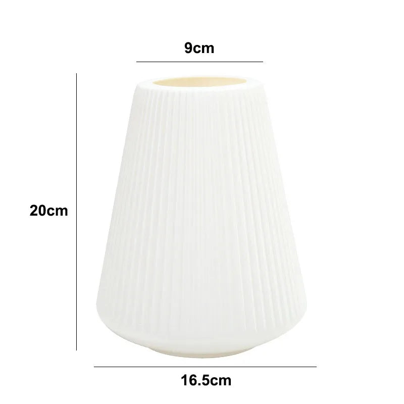Morandi Plastic Vase Living Room Decoration Ornaments Modern Origami Plastic Vases for Flower Arrangements Home Decoration