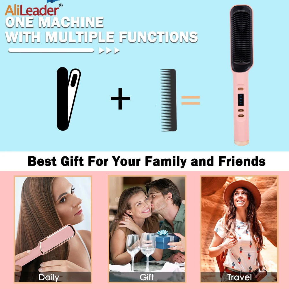 Pro Hot Comb Comb Rightener Hair Brush Hot Comb 3in1 Elect