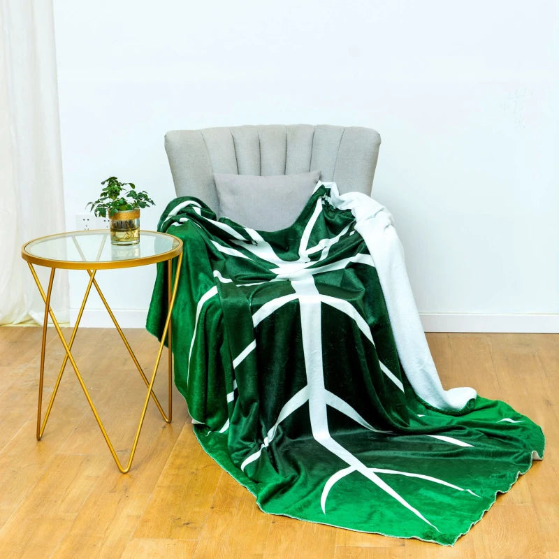 Warme flauschige Decke für Erwachsene super weiche Riesenblattdecke für Bettsofa Gloriosum Pflanze Decke Home Decor wirft Handtuch Cobertor