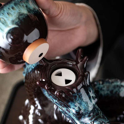 1 set, creative lazy tea set, semi-automatic dragon teapot, magnetic rotating water-conducting tea set, Chinese Kung Fu tea set